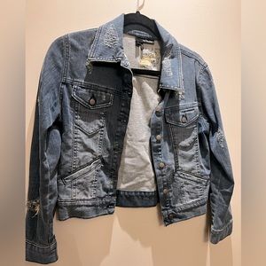 The Kooples distressed jean jacket